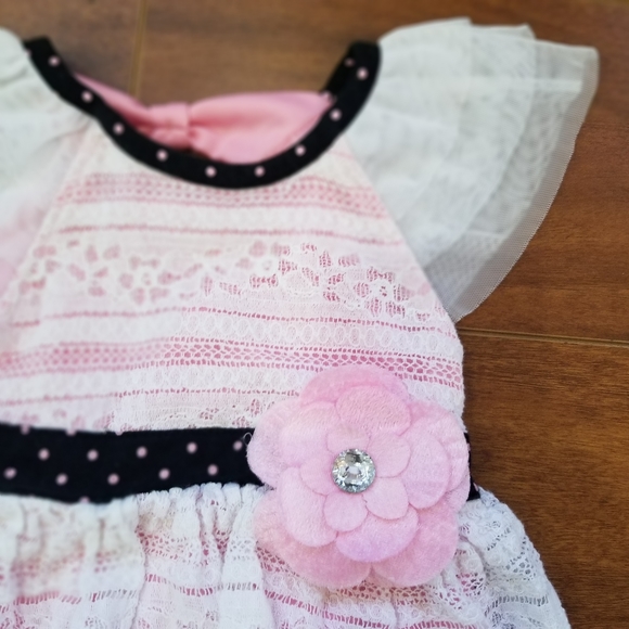 3/$25 Little Lass Inlet Lace White Pink Dress 24M - Picture 2 of 9
